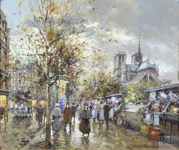  Paris Painting - antoine blanchard paris les bouquinistes